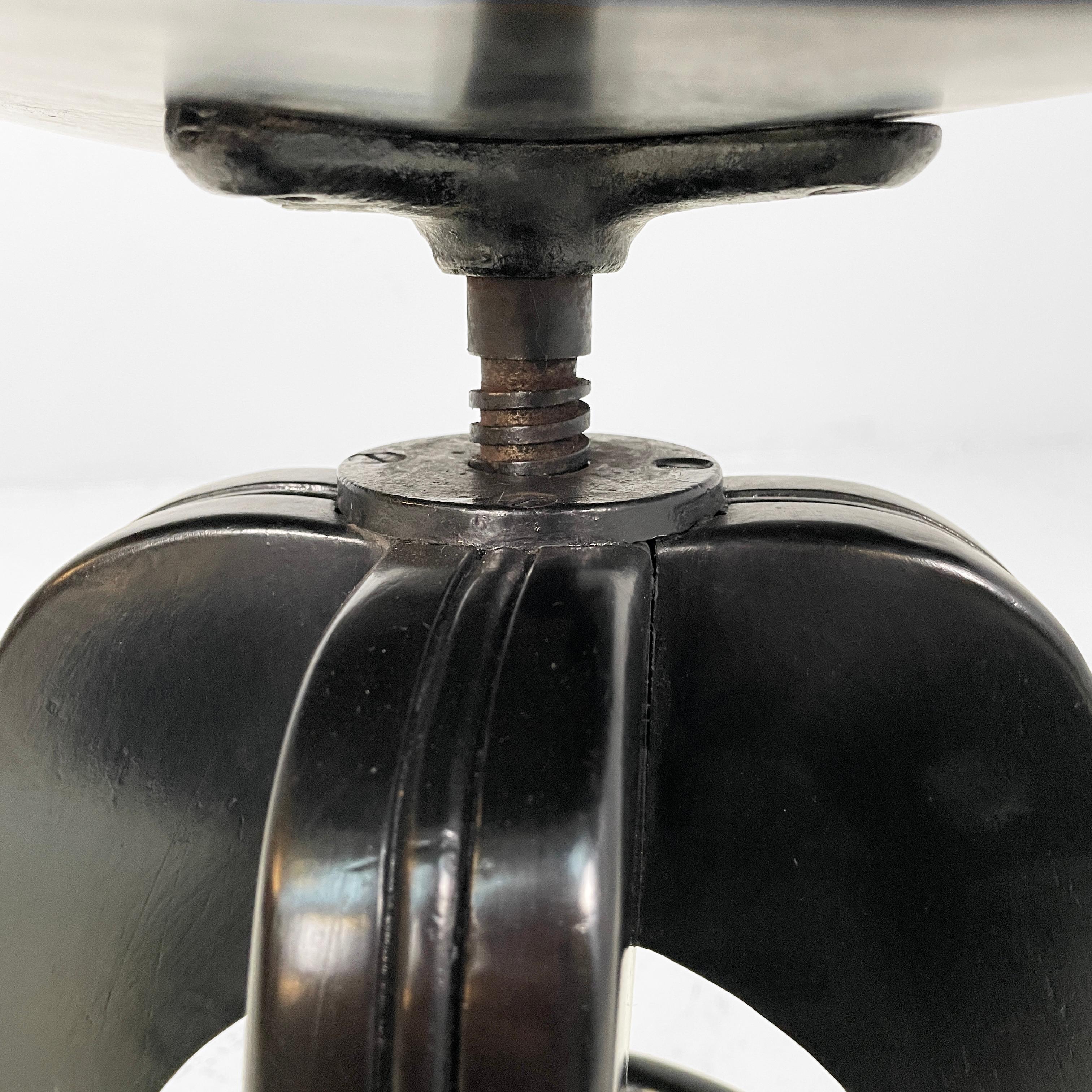 Taburete italiano Art Decó de madera negra, principios del siglo XX en venta 7