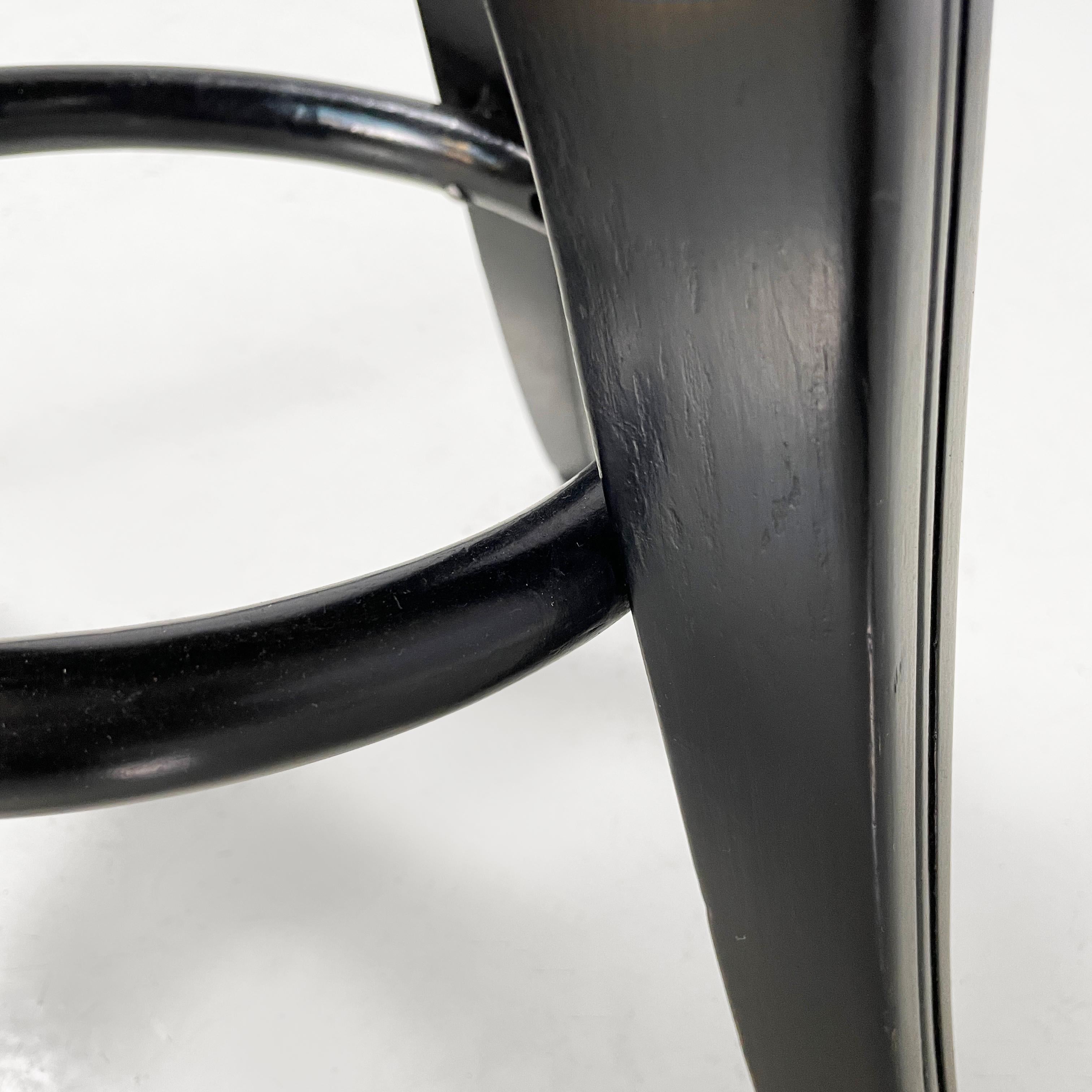 Taburete italiano Art Decó de madera negra, principios del siglo XX en venta 12