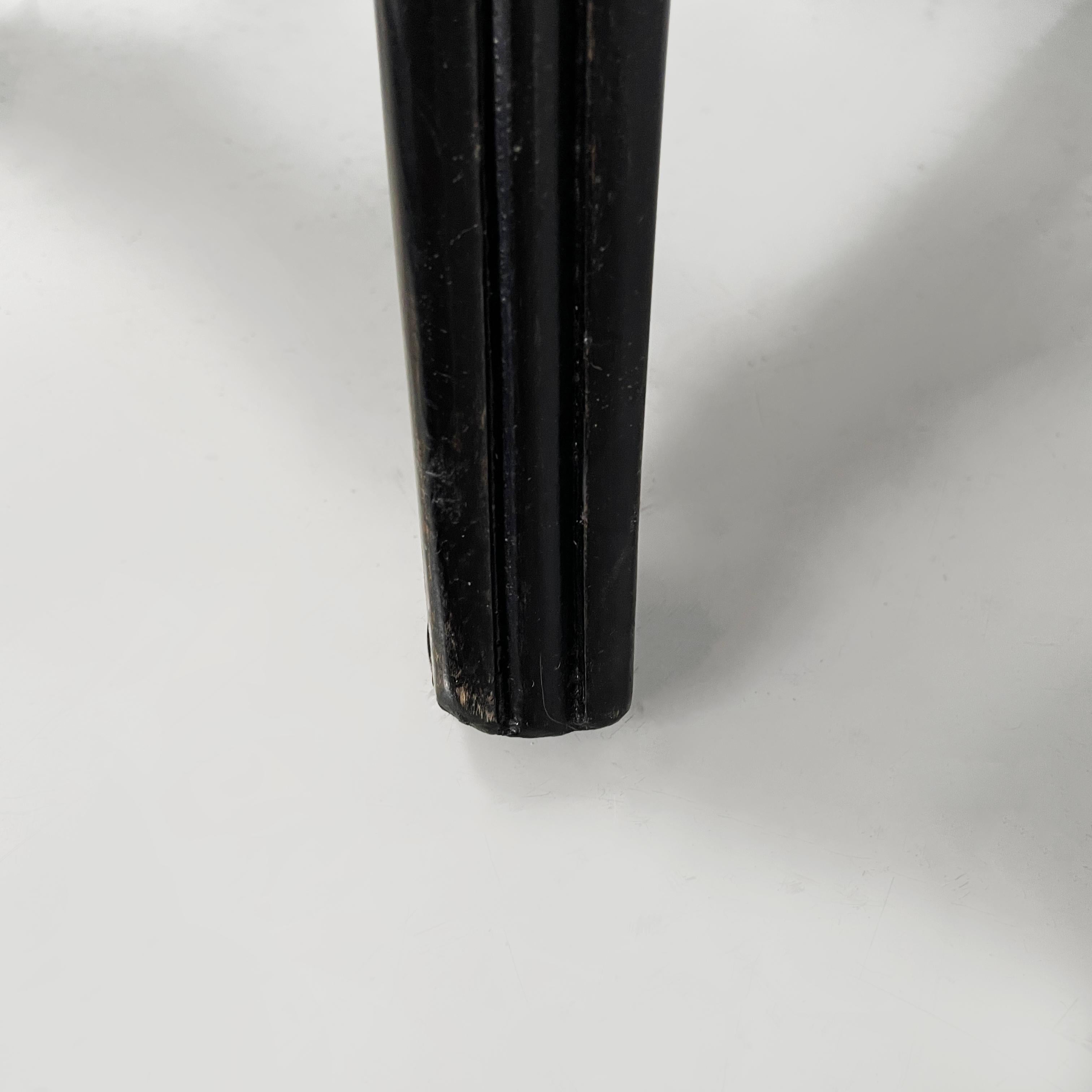 Taburete italiano Art Decó de madera negra, principios del siglo XX en venta 13