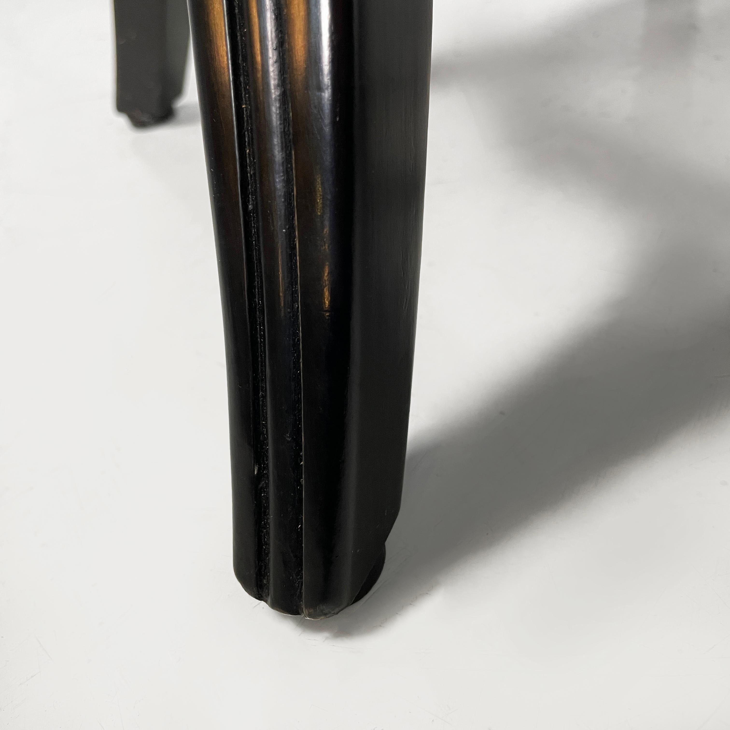 Taburete italiano Art Decó de madera negra, principios del siglo XX en venta 14