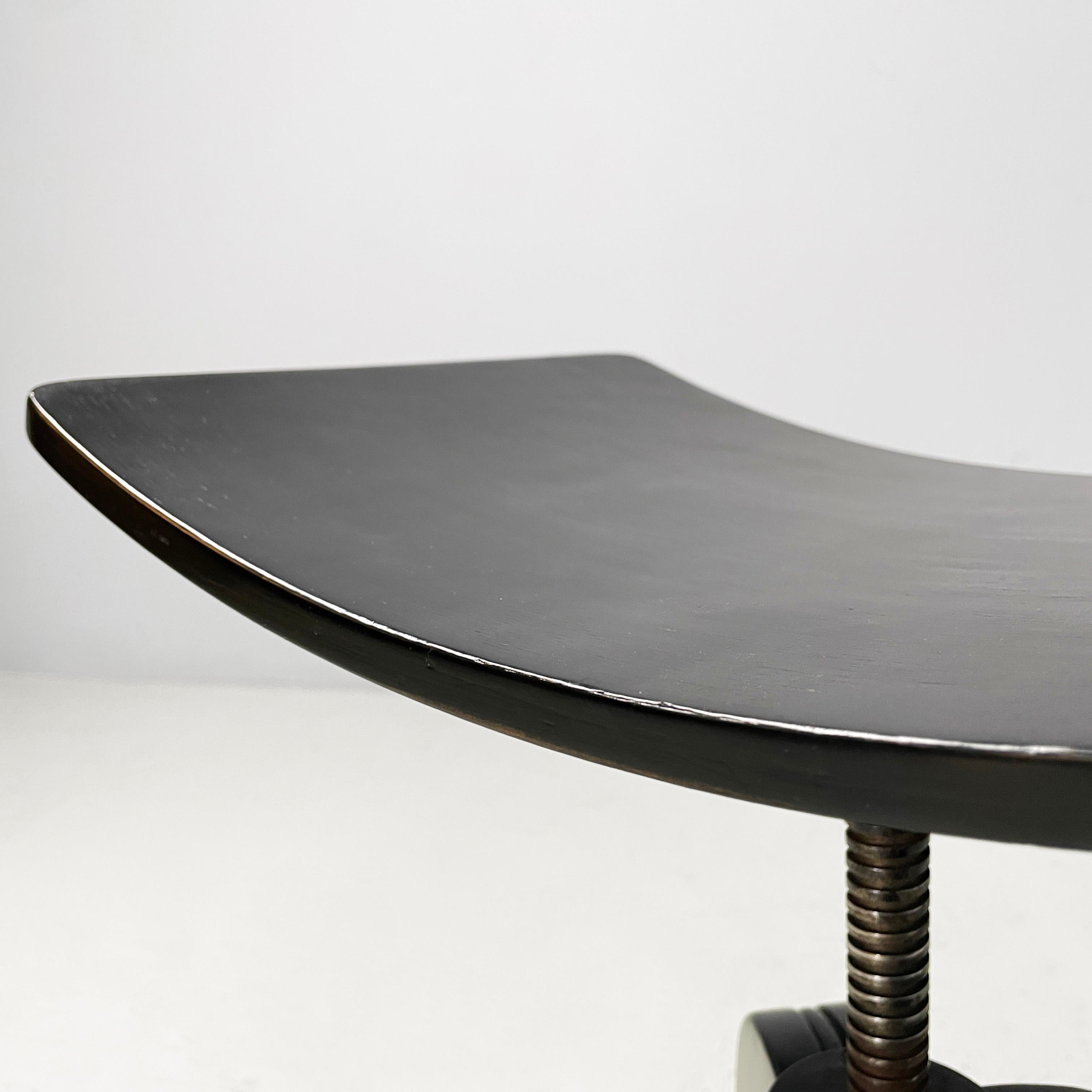 Taburete italiano Art Decó de madera negra, principios del siglo XX en venta 2