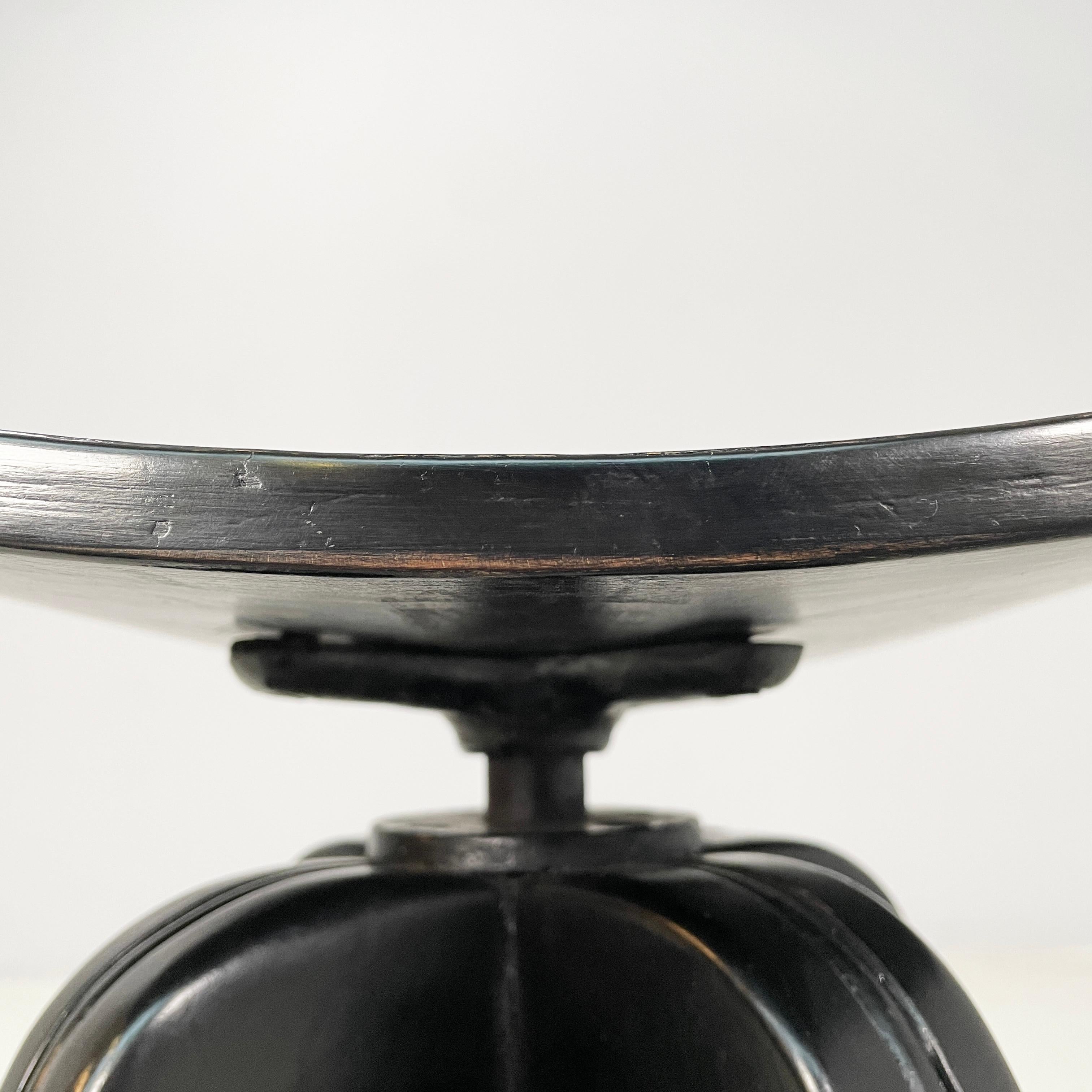 Taburete italiano Art Decó de madera negra, principios del siglo XX en venta 4