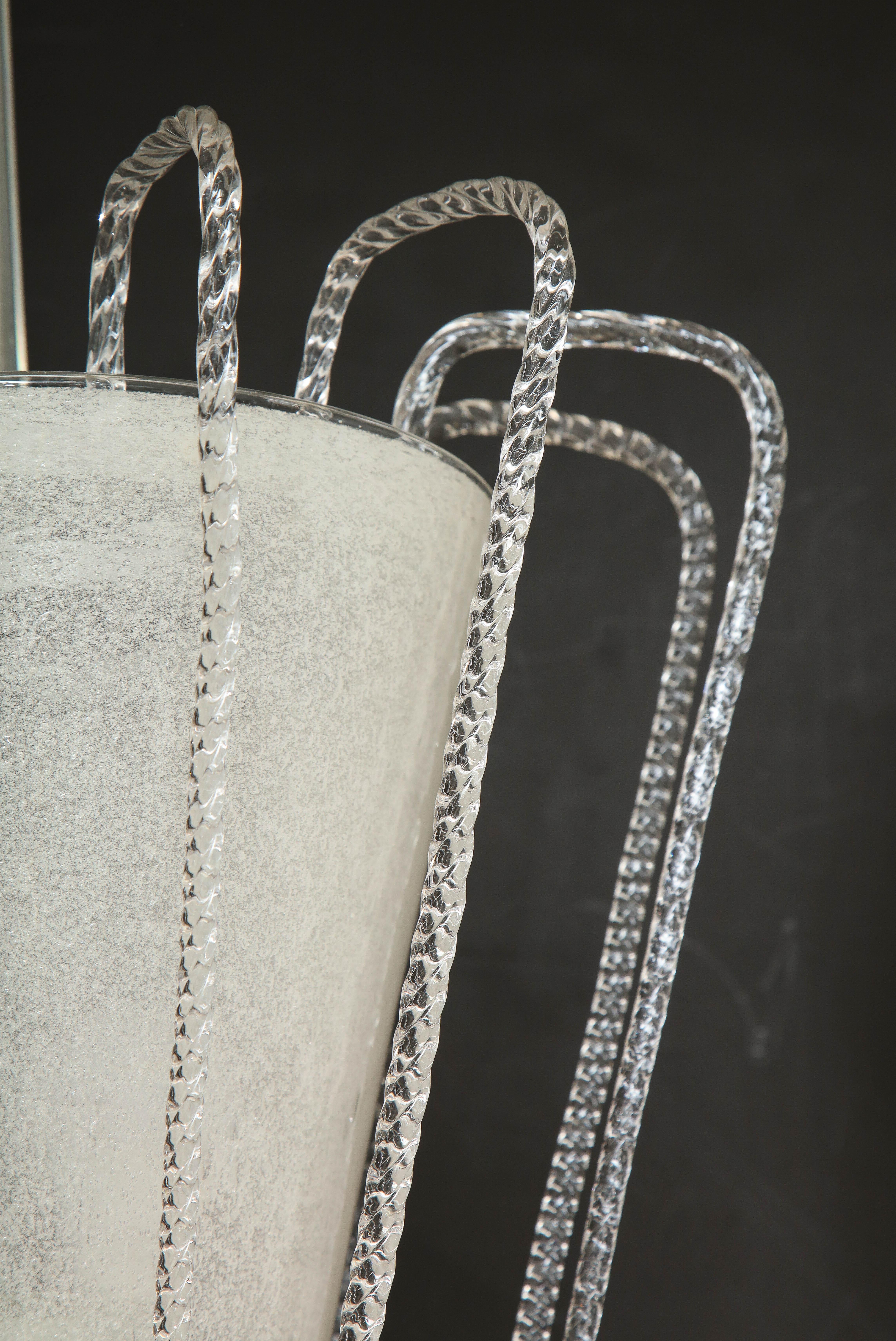 Italian Art Deco Blown Glass Chandelier by Barovier et Toso 11
