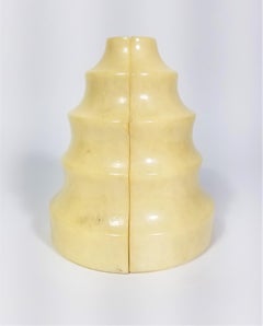 Italian Art Deco Bookend Alabaster Marble Hand Carved Made in Italy