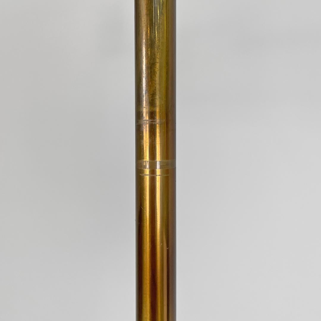 Lampada da terra in ottone Art Deco italiano con braccio regolabile e base in marmo scuro 1940s in vendita 8