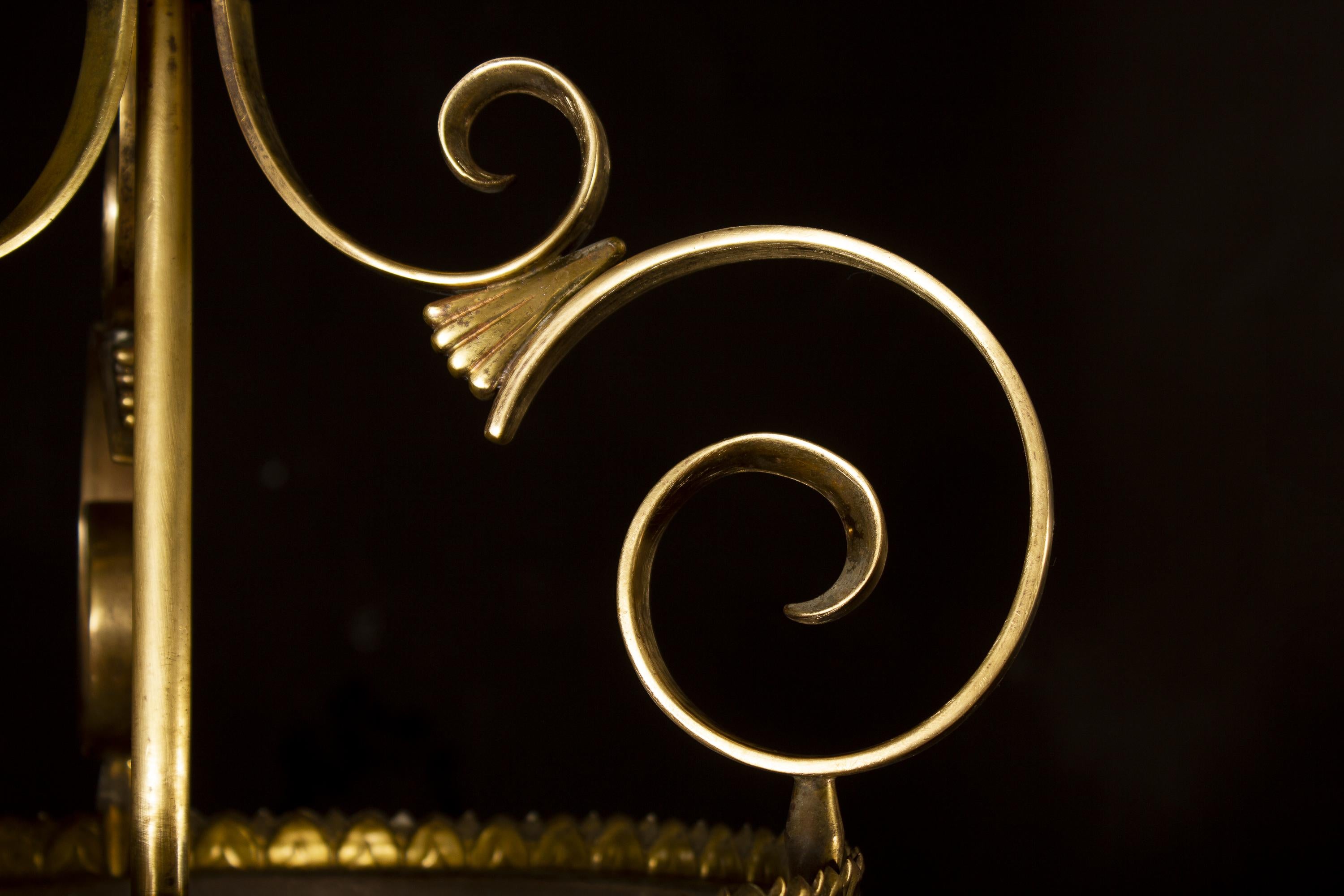 Italian Art Deco Brass Lantern or Pendant, 1940s For Sale 4