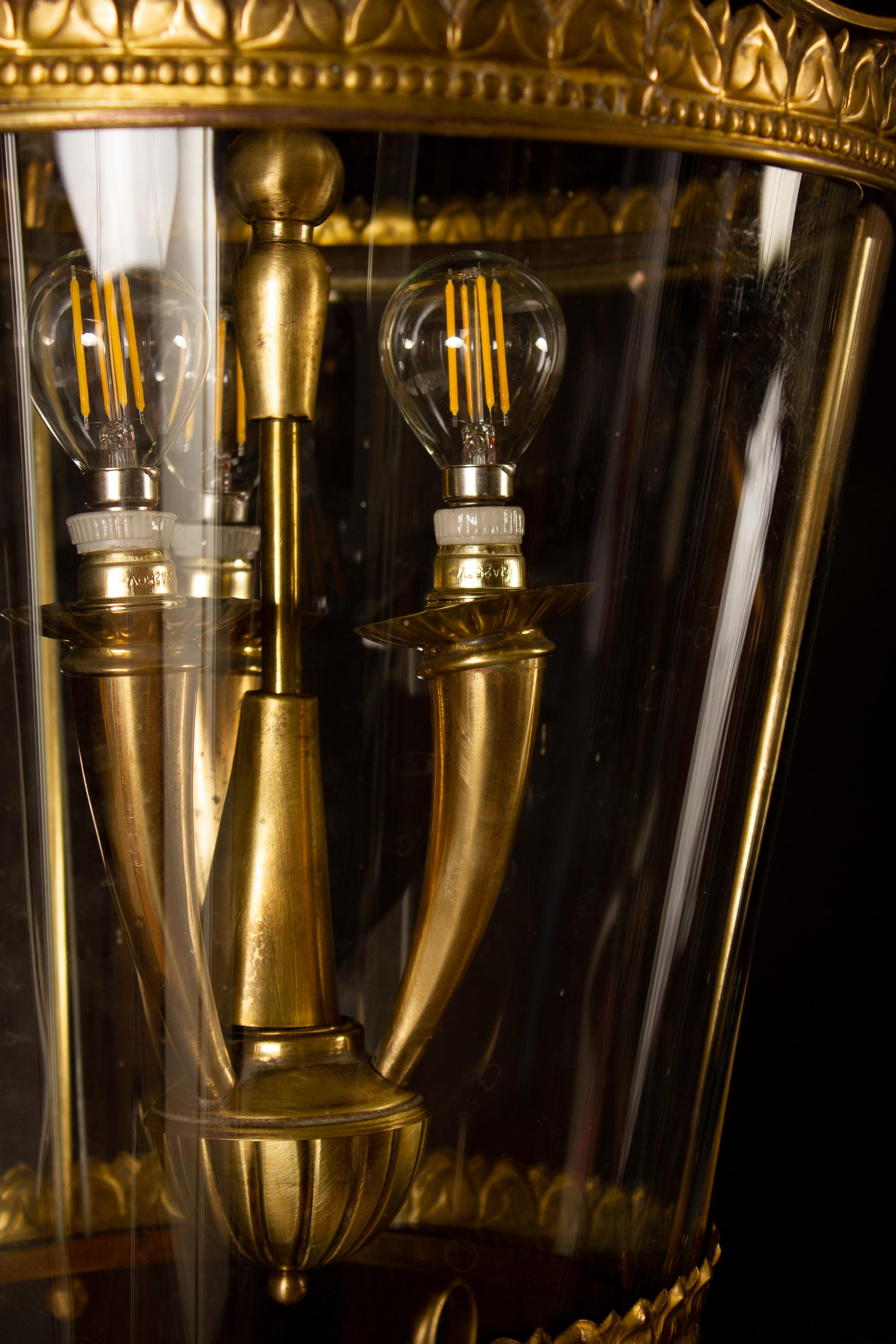 Italian Art Deco Brass Lantern or Pendant, 1940s For Sale 5