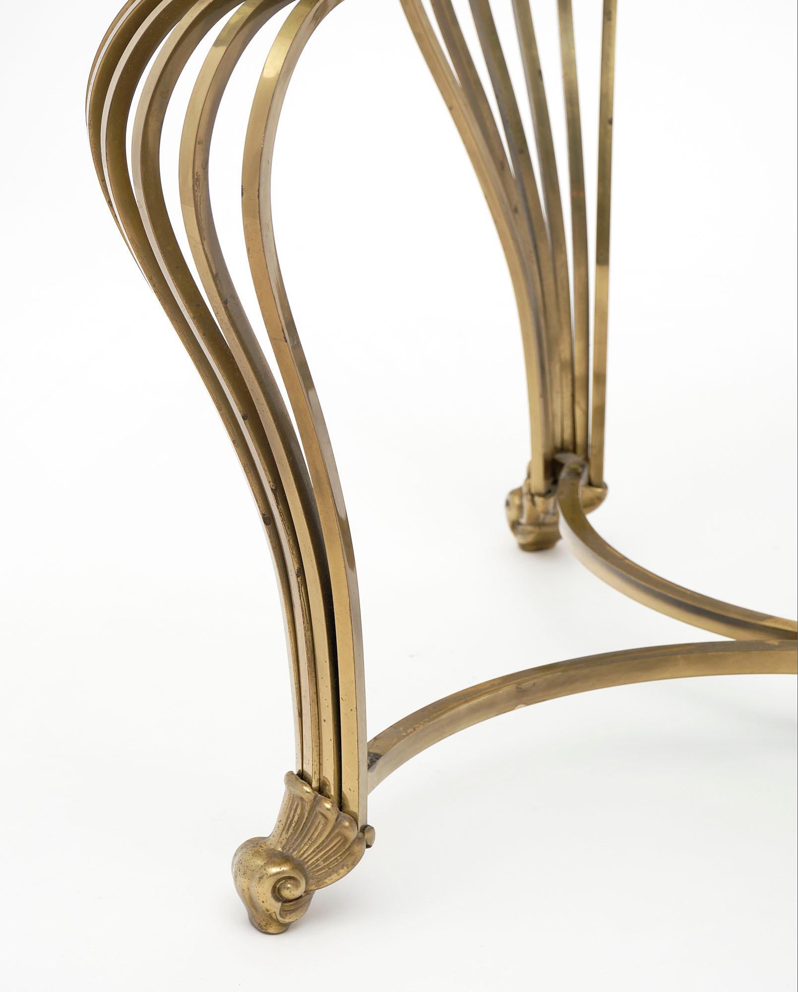 Mid-20th Century Italian Art Deco Brass Side Table For Sale