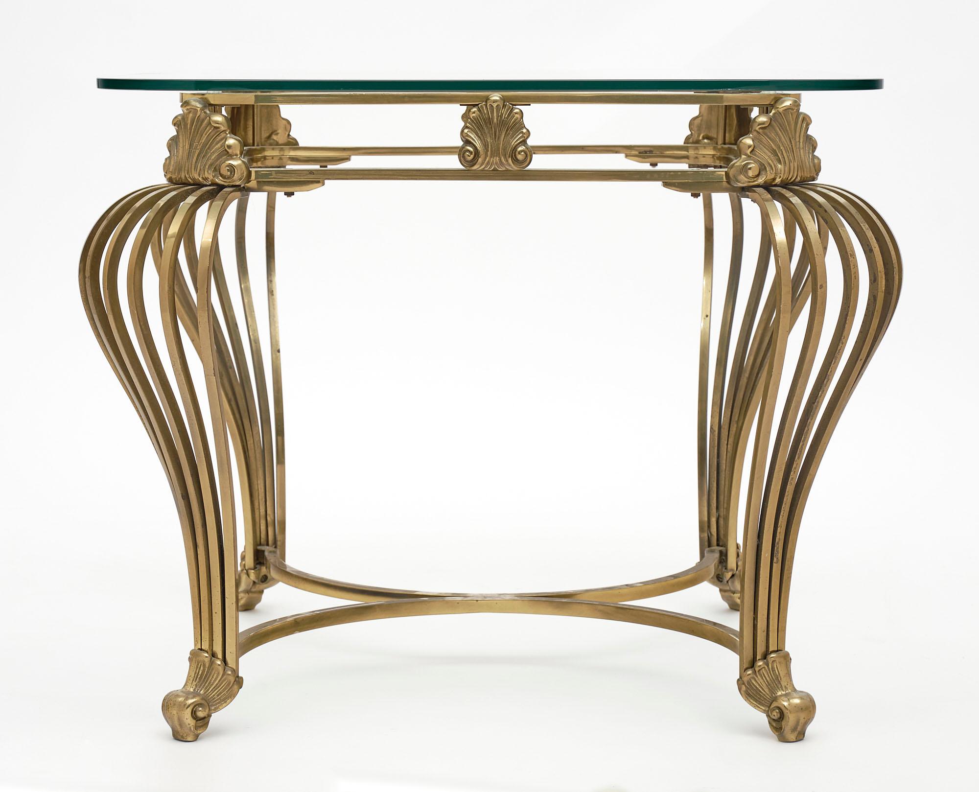 Italian Art Deco Brass Side Table For Sale 1