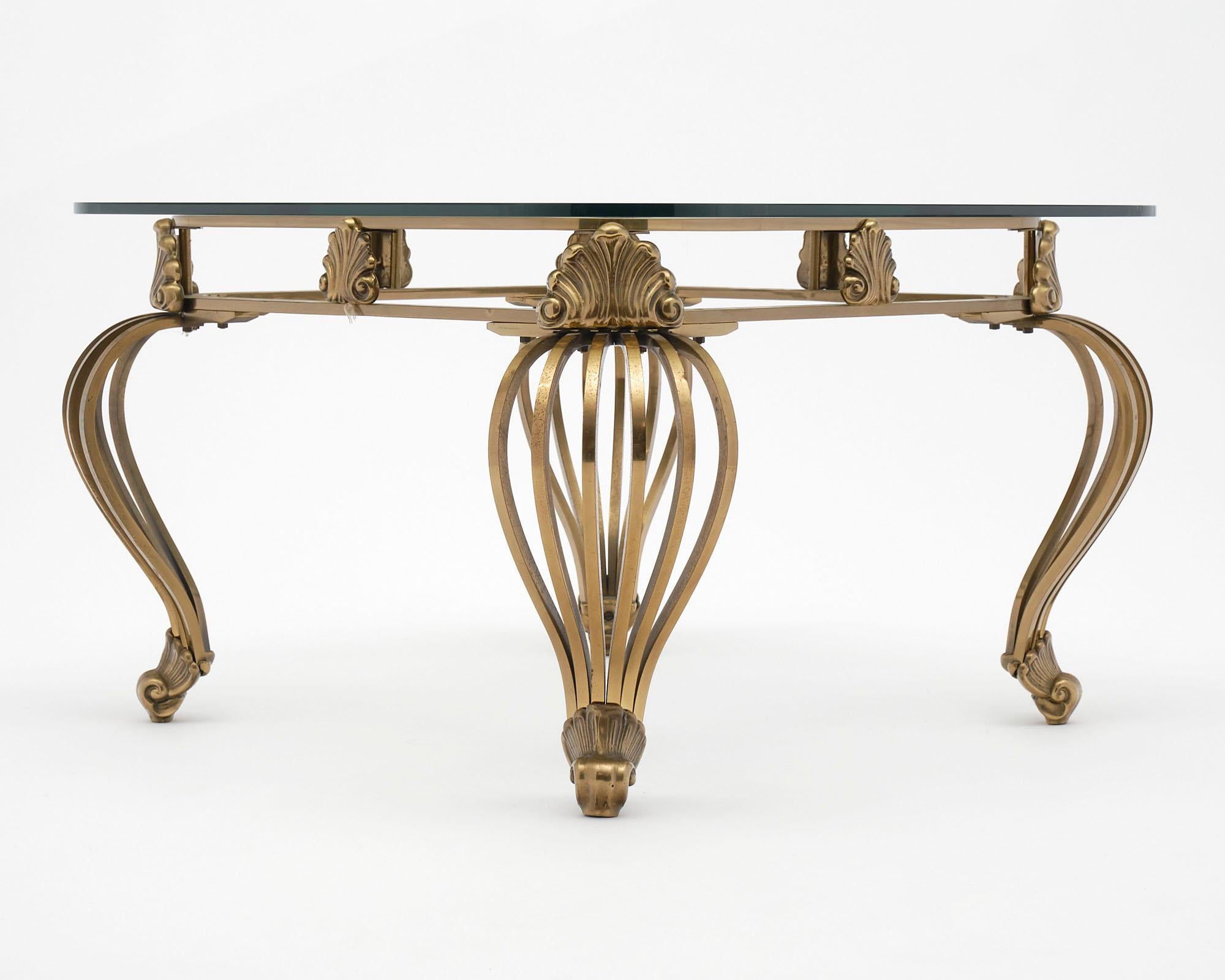 Italian Art Deco Brass Side Table For Sale 1