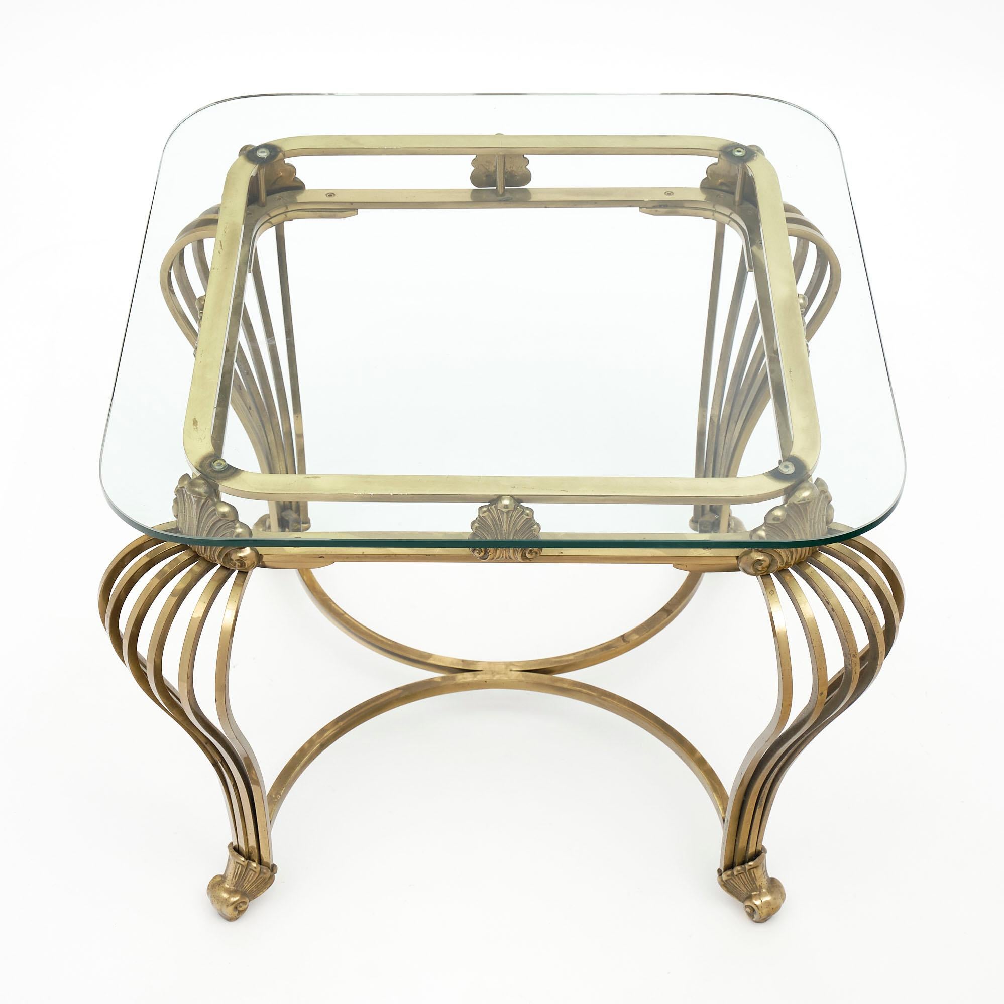 Italian Art Deco Brass Side Table For Sale 2