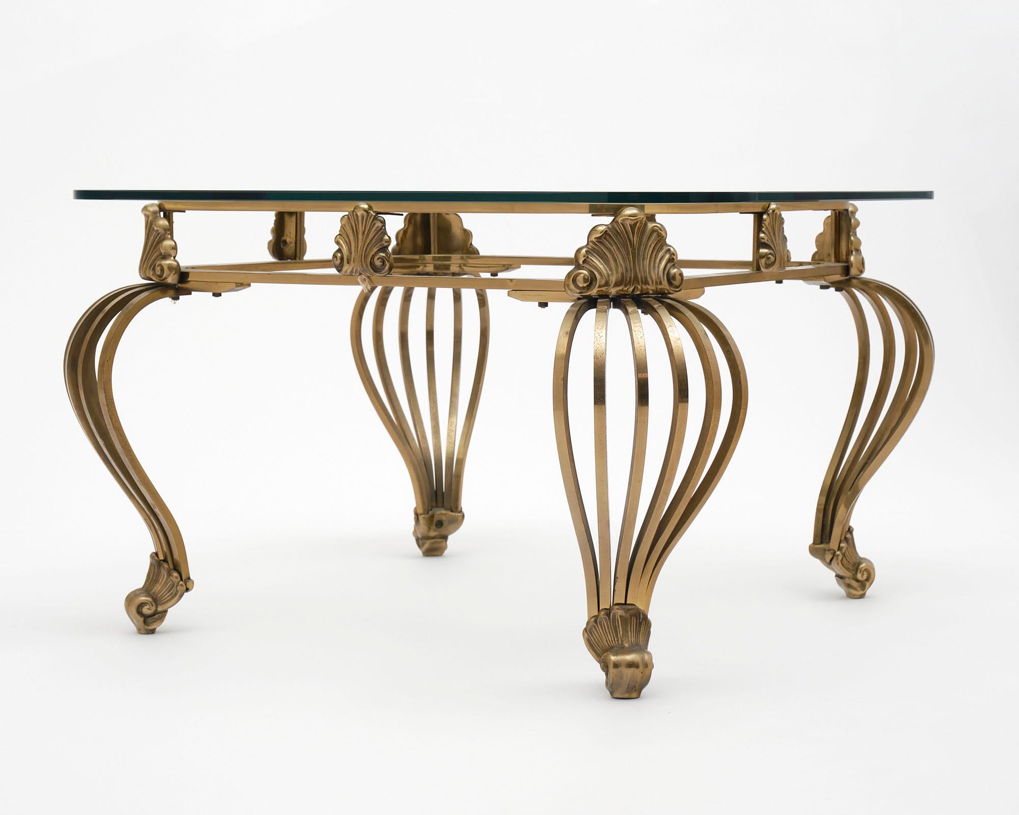 Italian Art Deco Brass Side Table For Sale 2