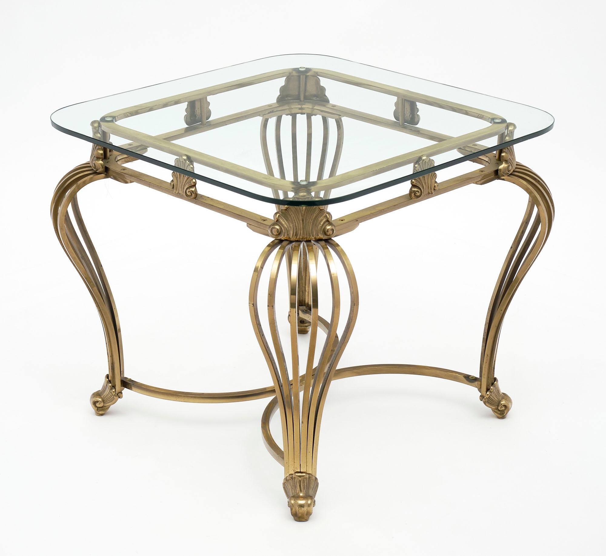 Italian Art Deco Brass Side Table For Sale 4