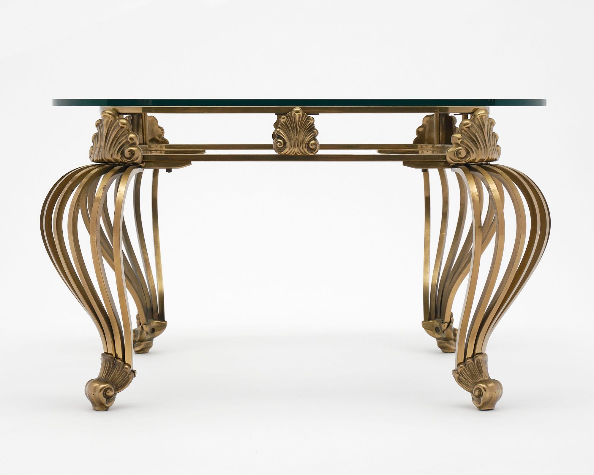 Italian Art Deco Brass Side Table For Sale 4