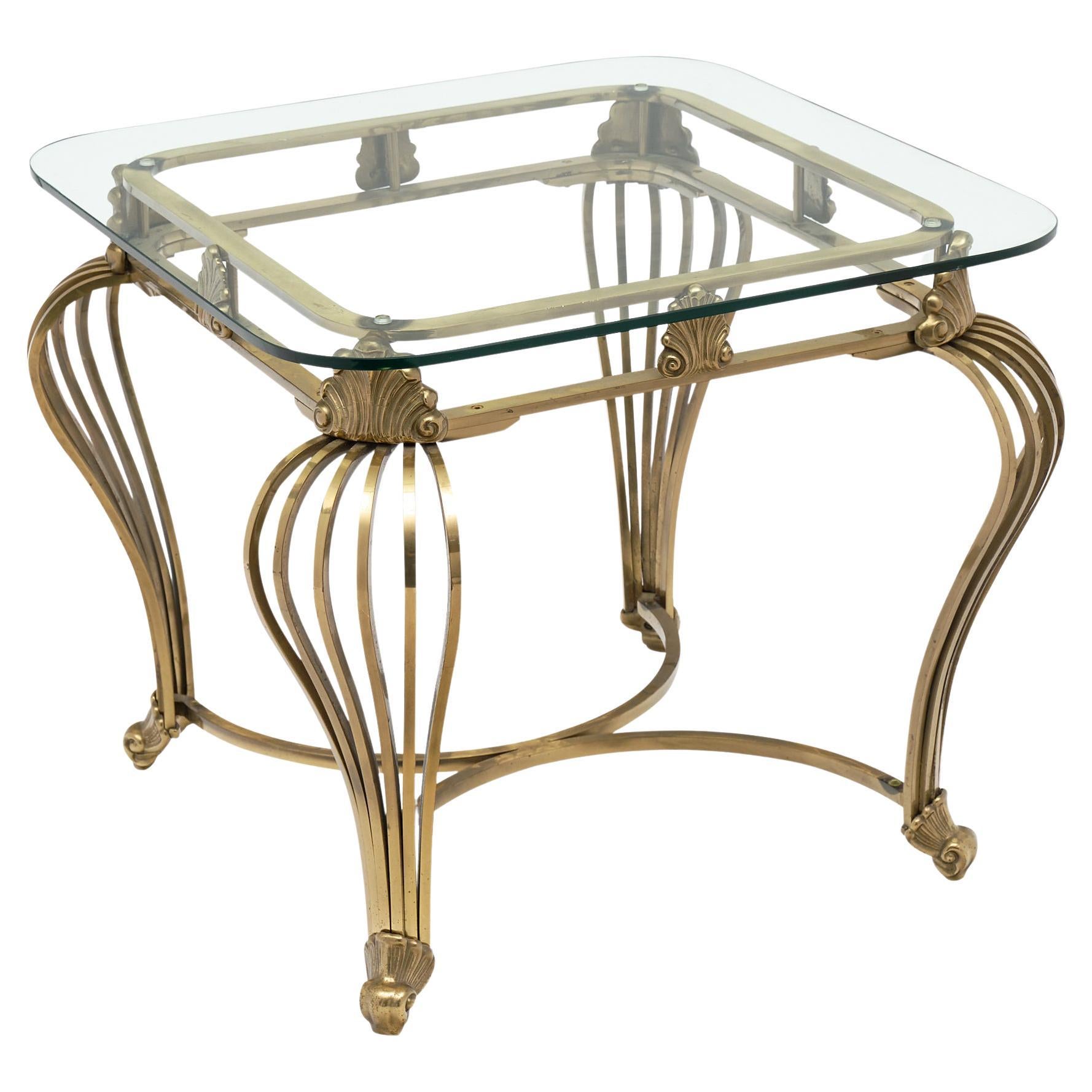 Italian Art Deco Brass Side Table For Sale