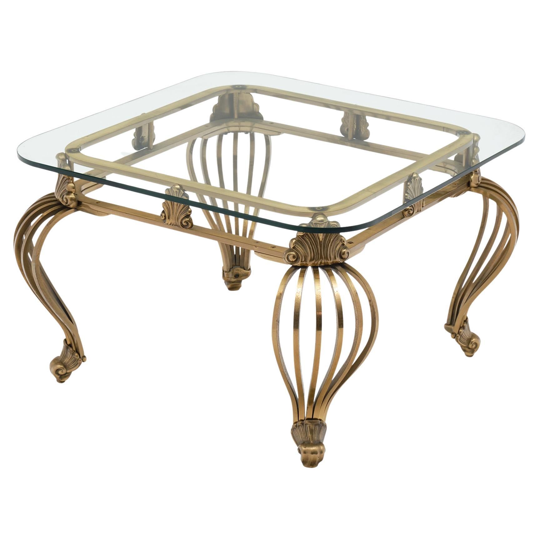 Italian Art Deco Brass Side Table For Sale