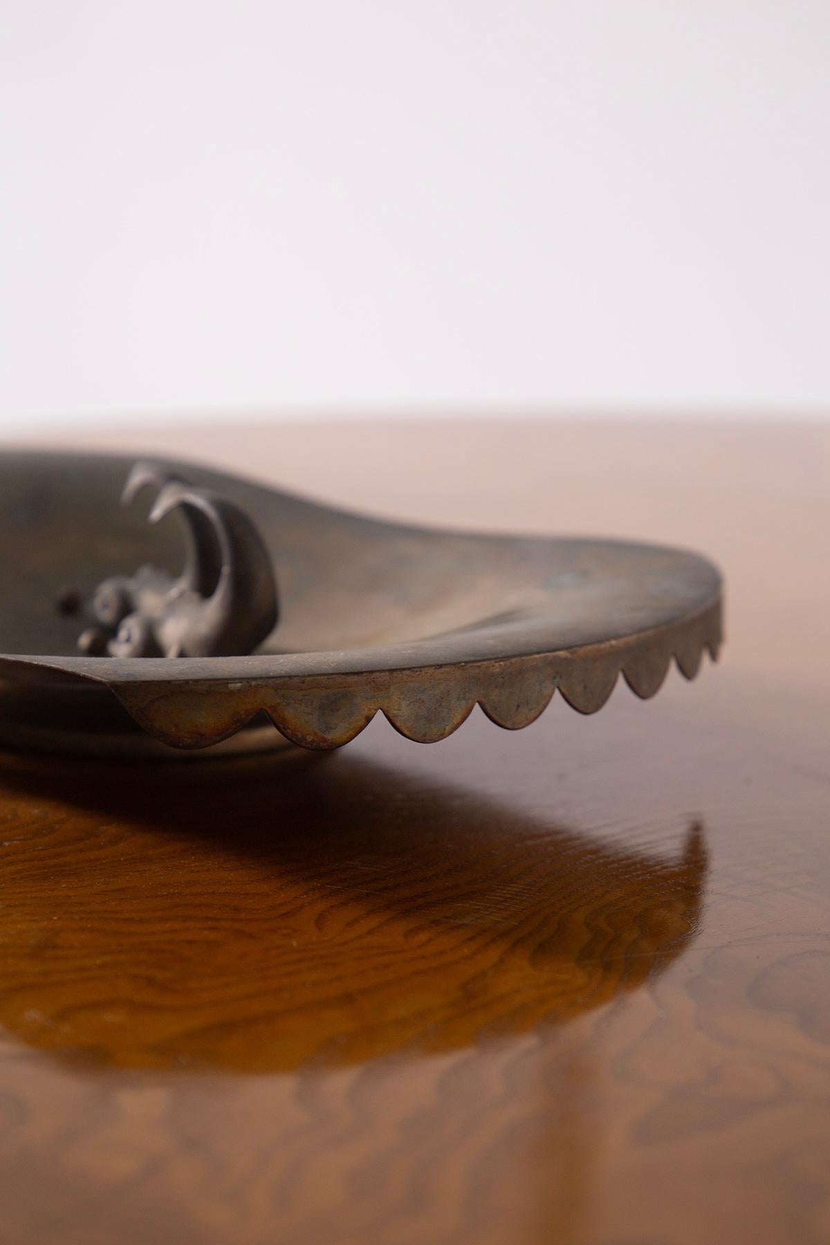 Centro de mesa italiano Art Déco de latón Italian en venta
