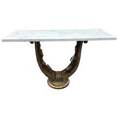 Italian Art Deco Bronze Console Table