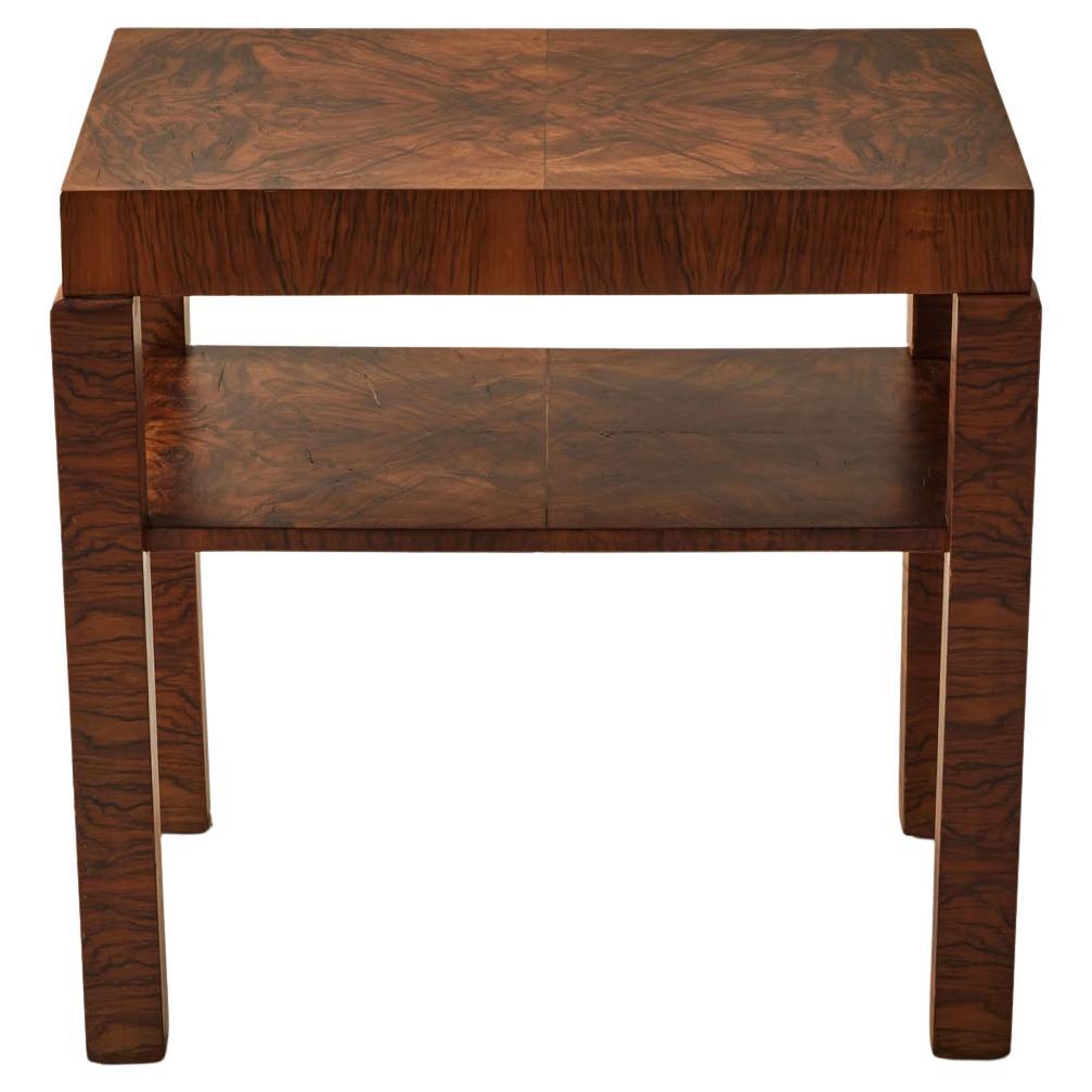 Italian Art Deco Burl Walnut side table, 1930's