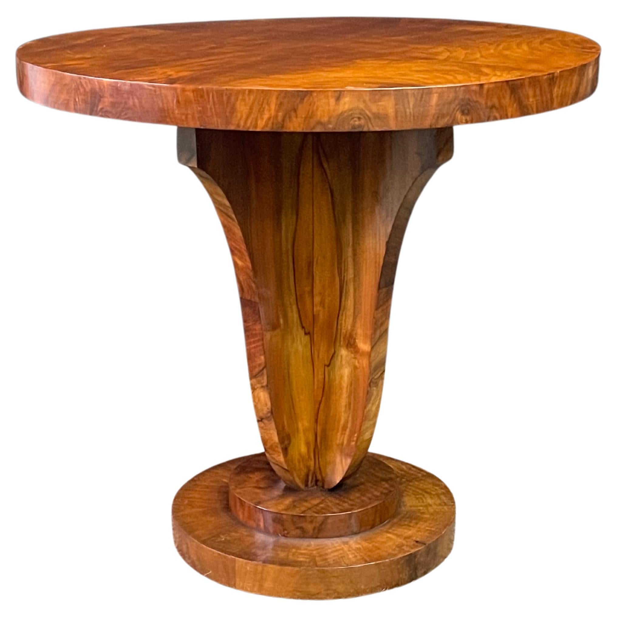 Italian Art Deco Burl Wood Side Table