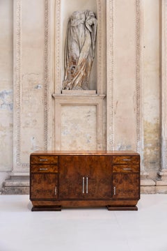 Italian Art Deco burl wood sideboard, 1940s