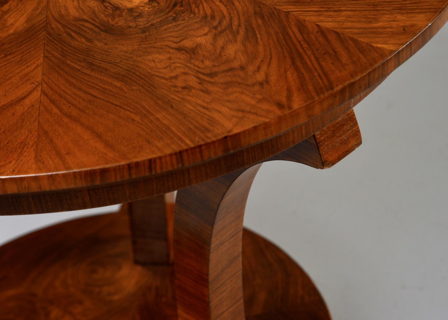 Veneer Italian Art Deco Burled Walnut Center Table