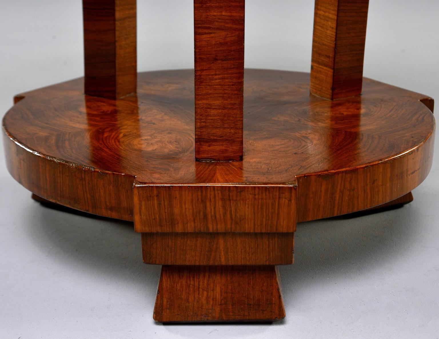 20th Century Italian Art Deco Burled Walnut Center Table