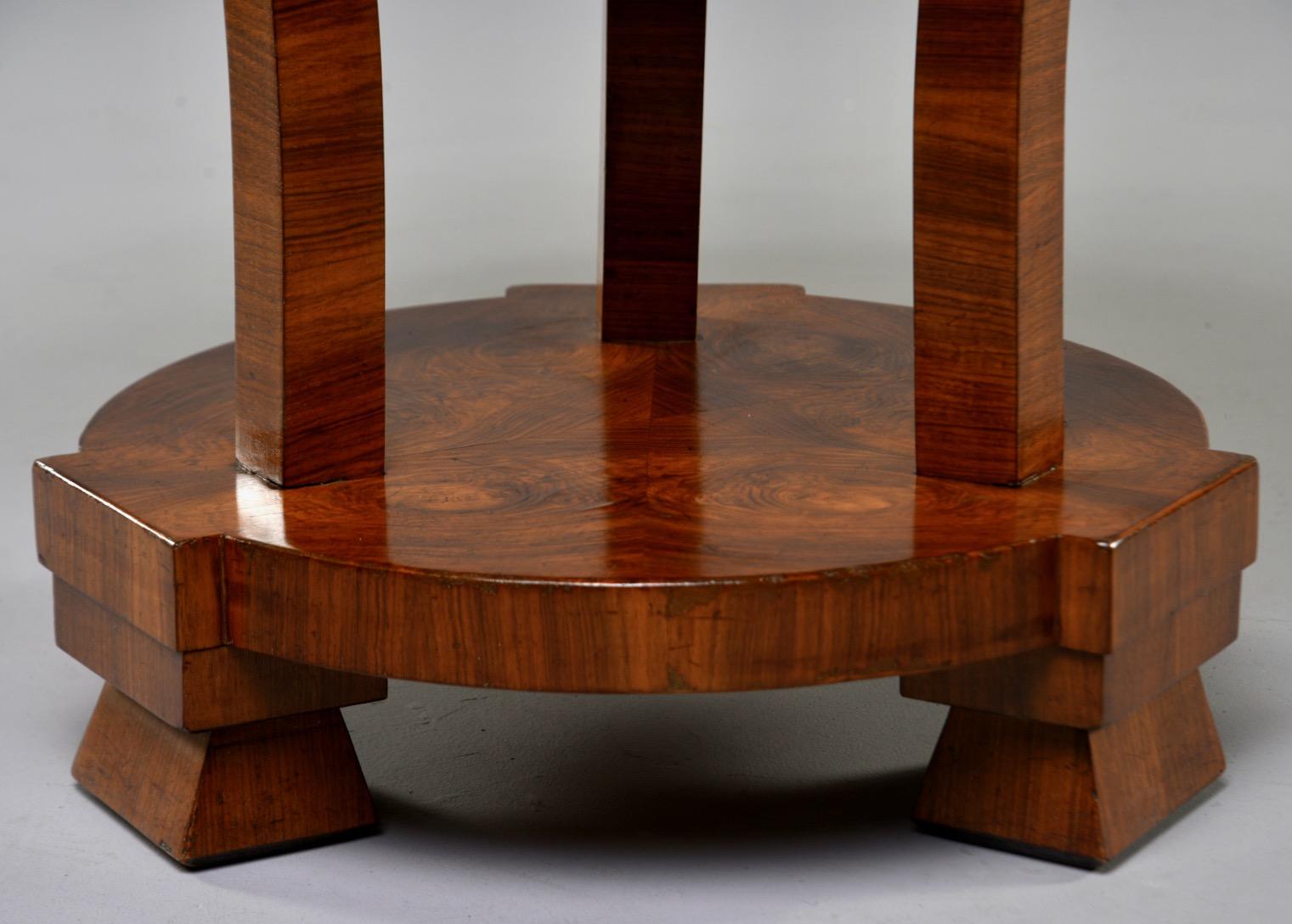 Wood Italian Art Deco Burled Walnut Center Table