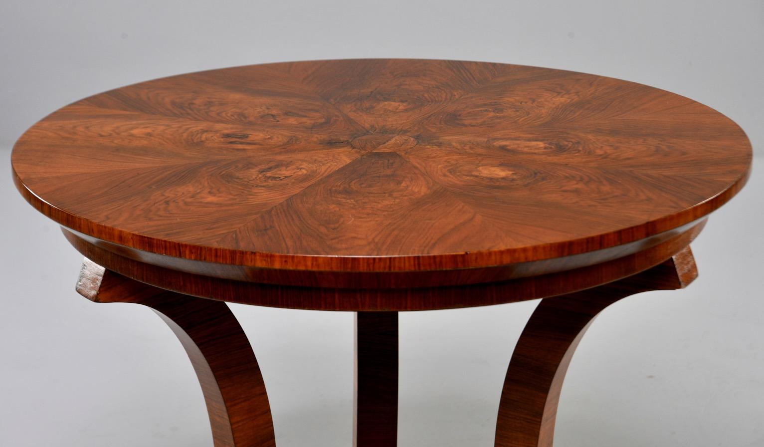 Italian Art Deco Burled Walnut Center Table 1