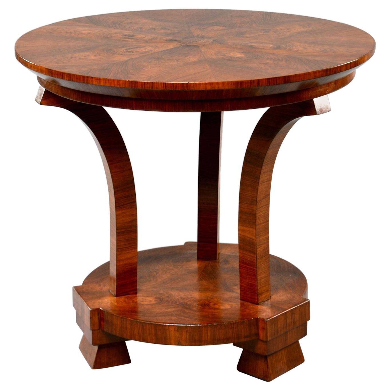 Italian Art Deco Burled Walnut Center Table
