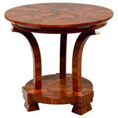 Antique Italian Art Deco Burled Walnut Center Table