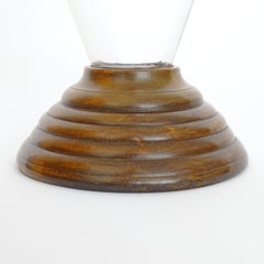 Italian Art Deco Candy Jars in Glass and Wood, 1930s