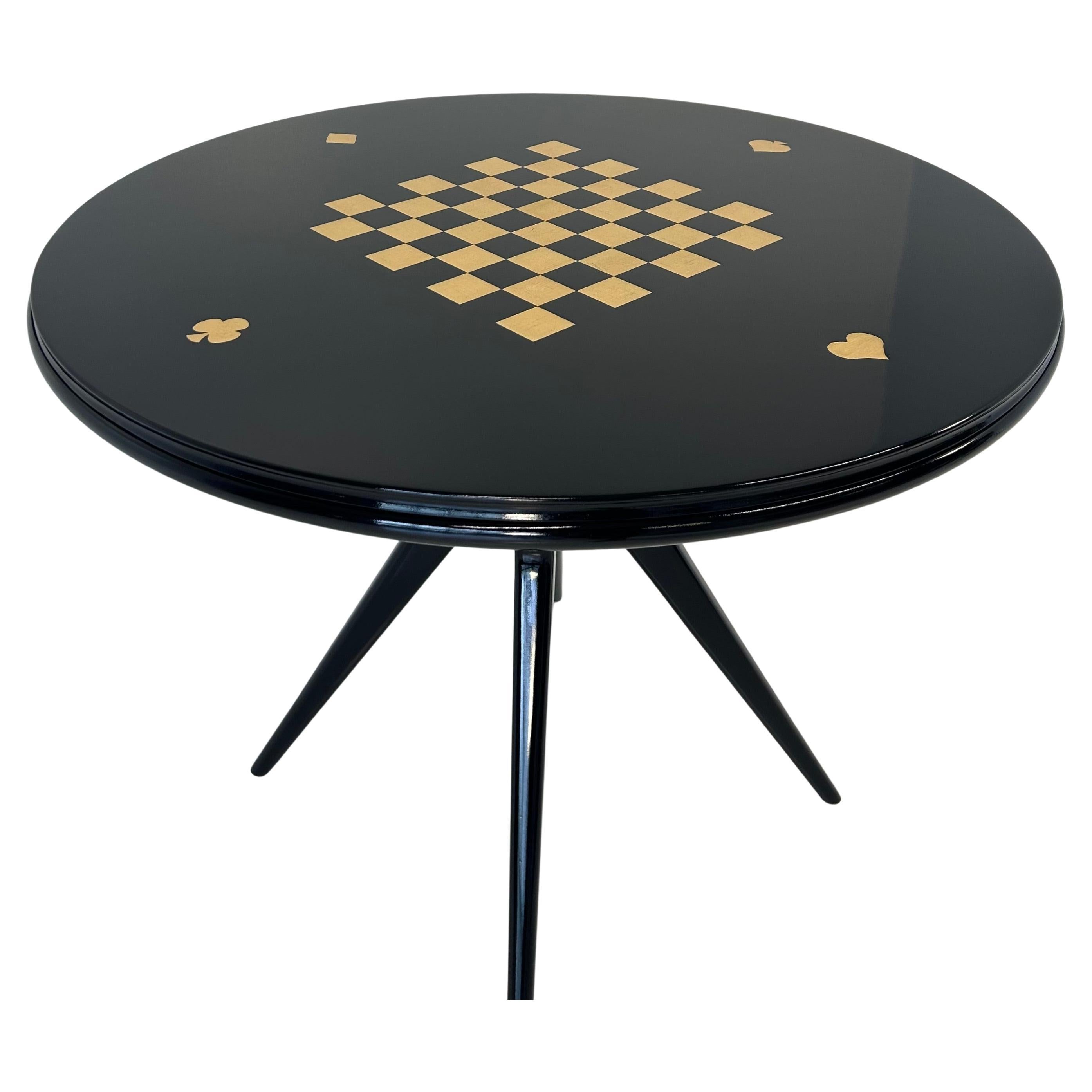 Italienischer Art déco-Karten- und Schachspieltisch, 1950er-Jahre
