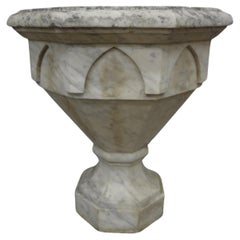 Italian Art Deco Carrara Marble Urns