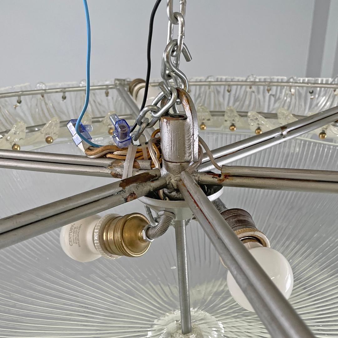 Italian Art Deco ceiling light by Barovier&Toso in clear Murano glass, 1940s For Sale 5