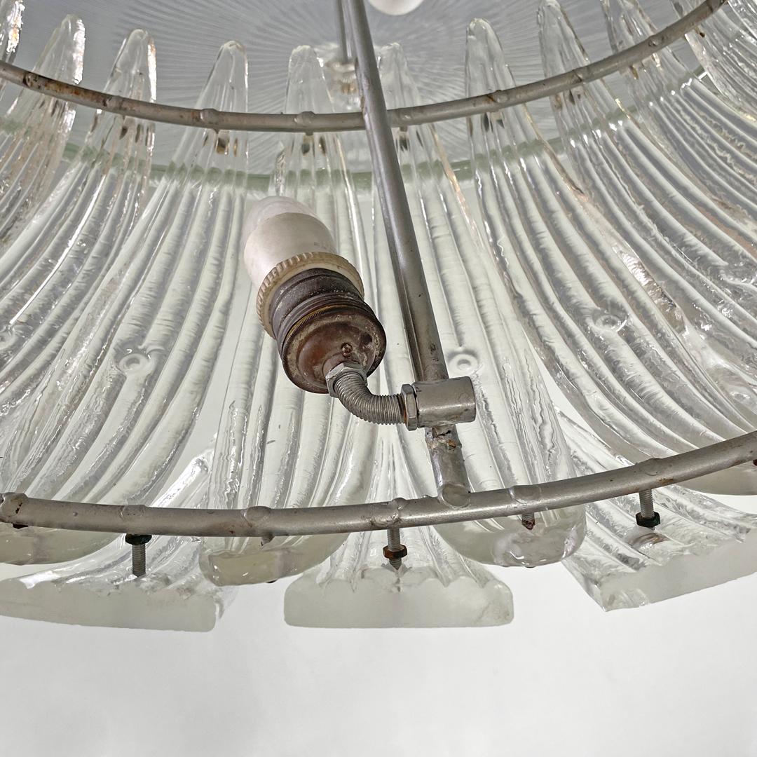 Italian Art Deco ceiling light by Barovier&Toso in clear Murano glass, 1940s For Sale 6