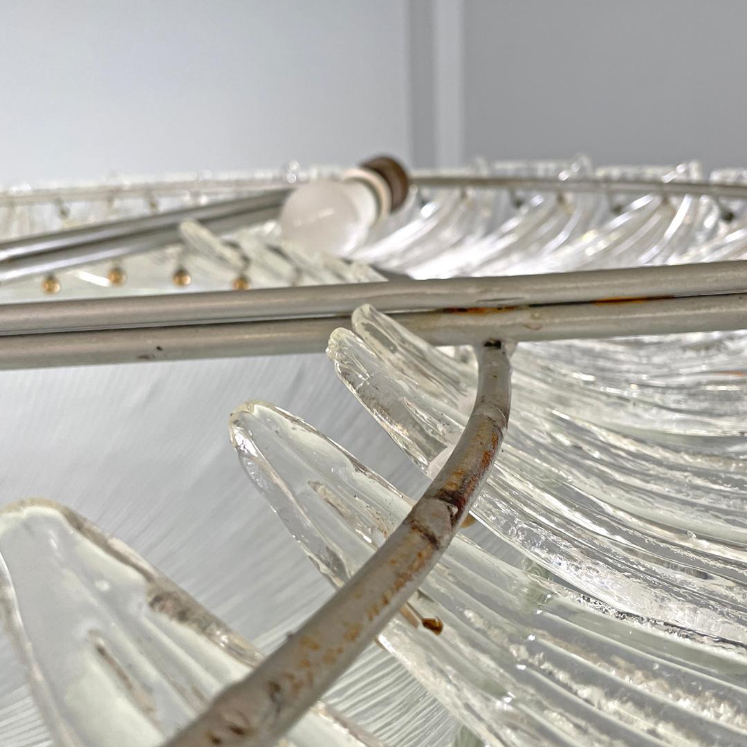 Italian Art Deco ceiling light by Barovier&Toso in clear Murano glass, 1940s For Sale 7