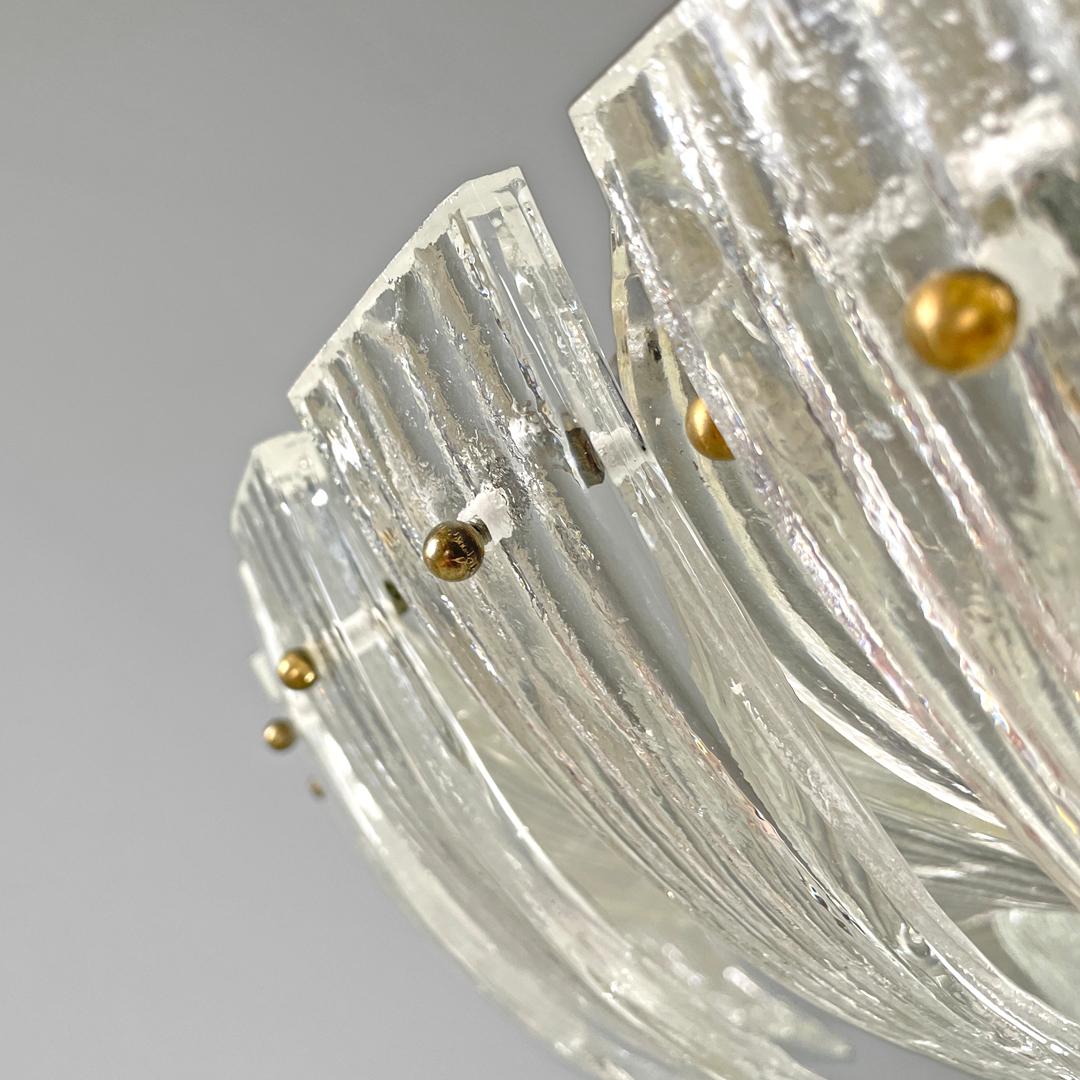 Italian Art Deco ceiling light by Barovier&Toso in clear Murano glass, 1940s For Sale 8
