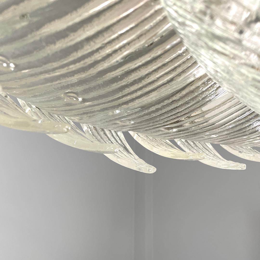 Italian Art Deco ceiling light by Barovier&Toso in clear Murano glass, 1940s For Sale 10