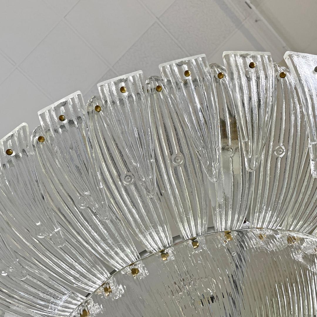 Italian Art Deco ceiling light by Barovier&Toso in clear Murano glass, 1940s For Sale 11