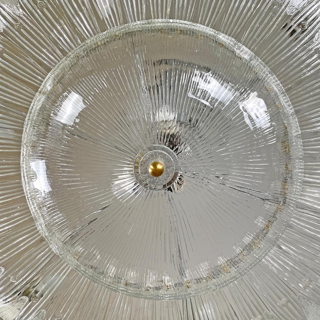 Italian Art Deco ceiling light by Barovier&Toso in clear Murano glass, 1940s For Sale 14