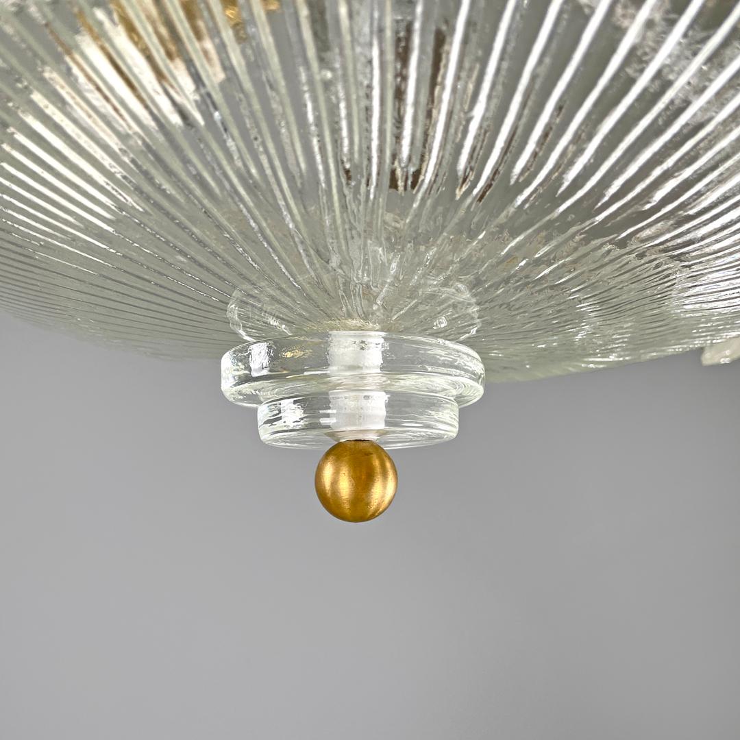 Italian Art Deco ceiling light by Barovier&Toso in clear Murano glass, 1940s For Sale 15