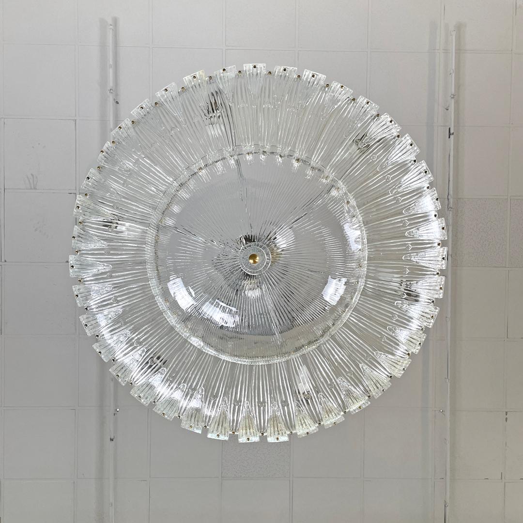 Italian Art Deco ceiling light by Barovier&Toso in clear Murano glass, 1940s For Sale 3