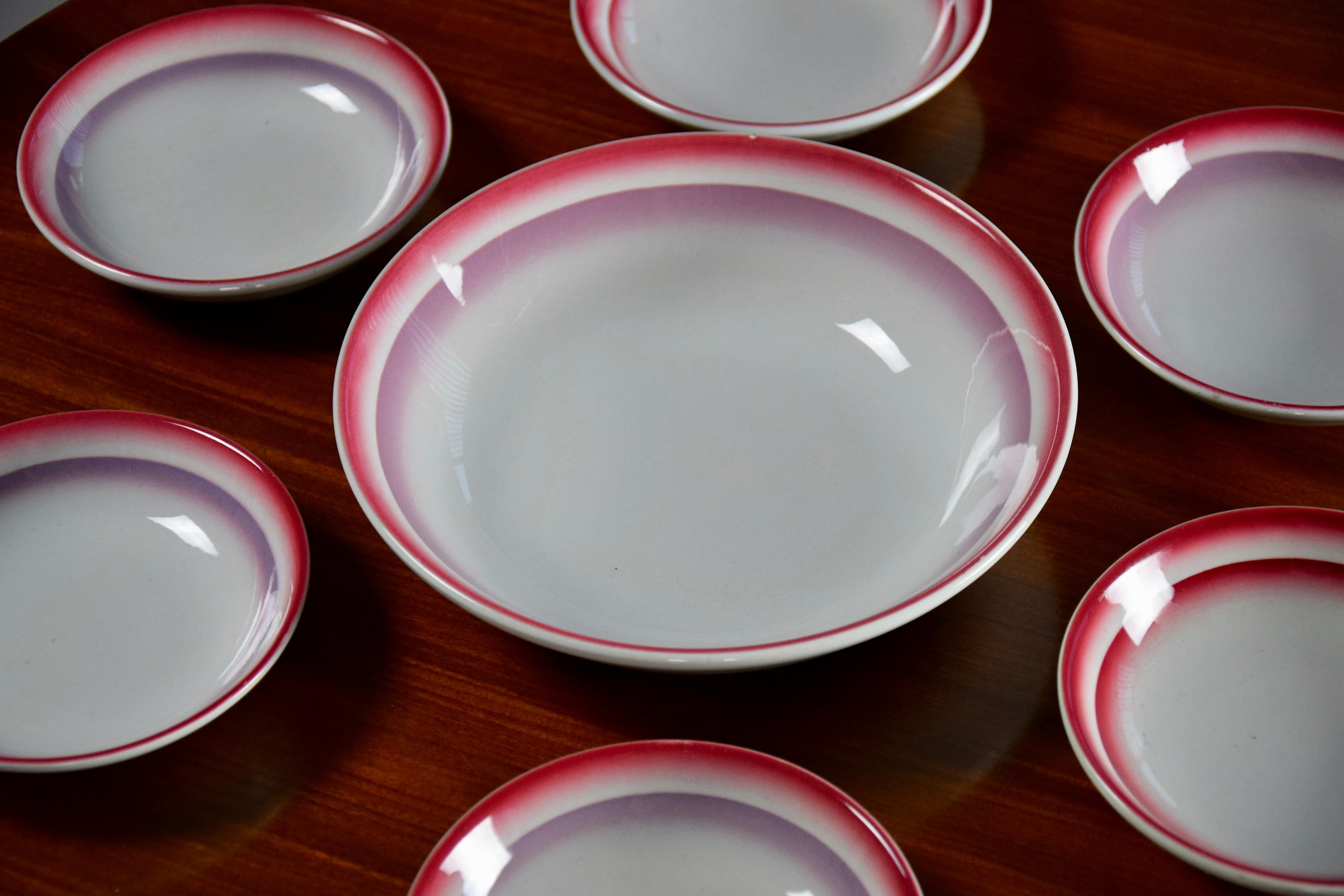 Italian Art Deco Ceramic Snack Bowls For Sale 4
