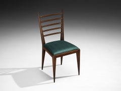 Sedia Art Deco italiana in noce con schienale a scaletta