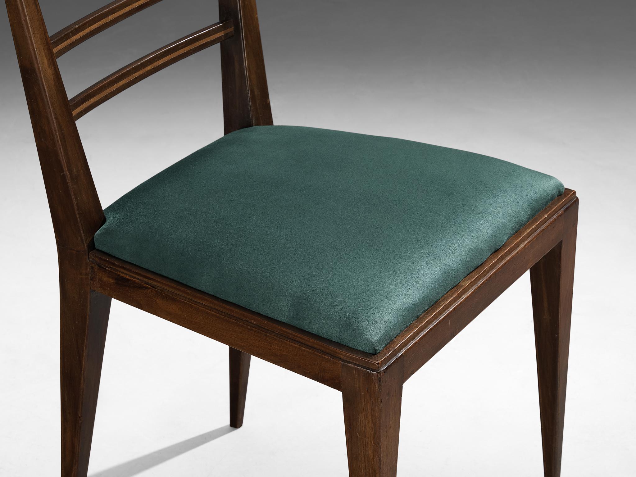 Sedia Art Deco italiana in noce con schienale a scaletta in vendita 2