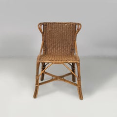 Italian Art Deco chairs in rattan, 1930s