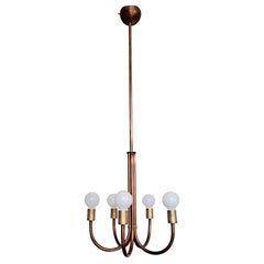 Lampadario italiano Art Déco attribuito a Guglielmo Ulrich