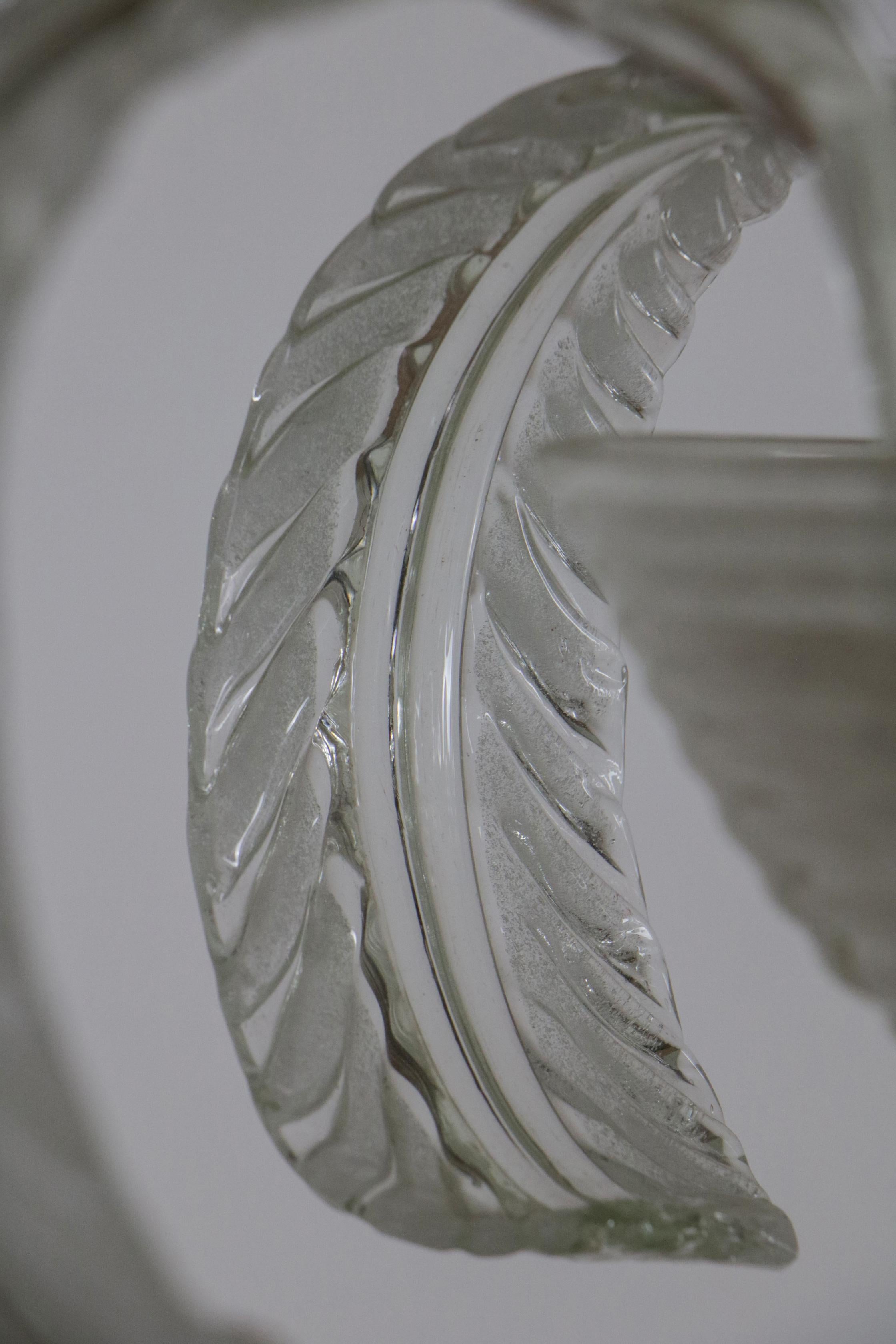 Lampadario Art Deco italiano di Barovier&Toso in vetro di Murano Pulegoso, anni '40 in vendita 2