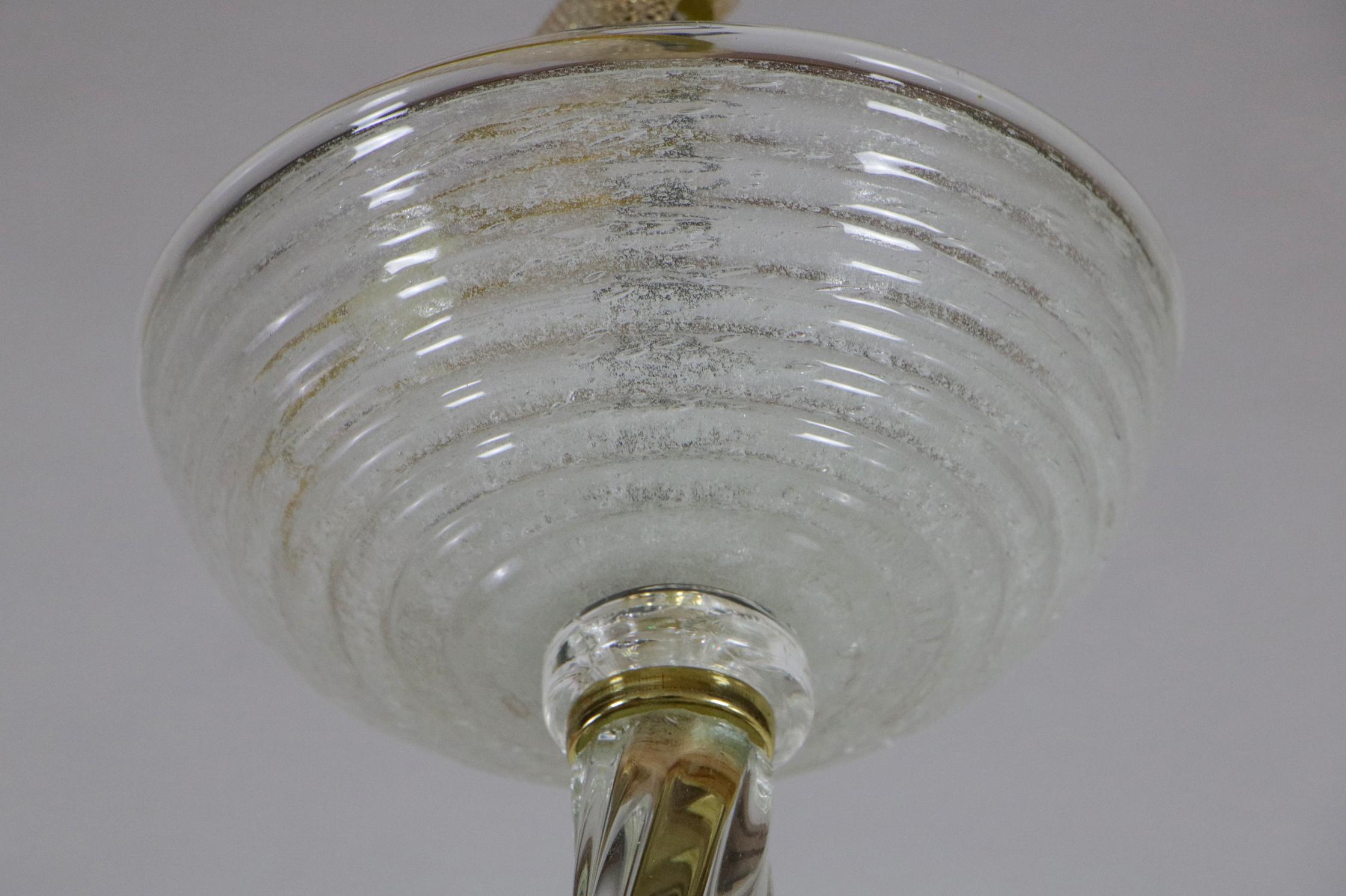 Lampadario Art Deco italiano di Barovier&Toso in vetro di Murano Pulegoso, anni '40 in vendita 4